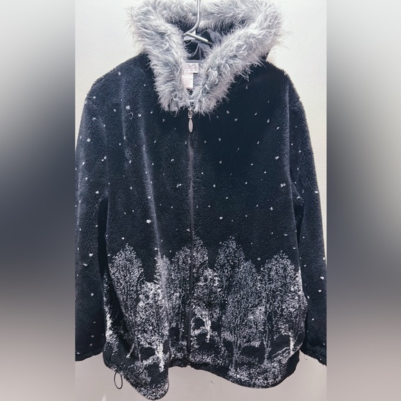 Northern Reflections Jackets & Blazers - Northern Reflections Charcoal Coat with Plush Trim